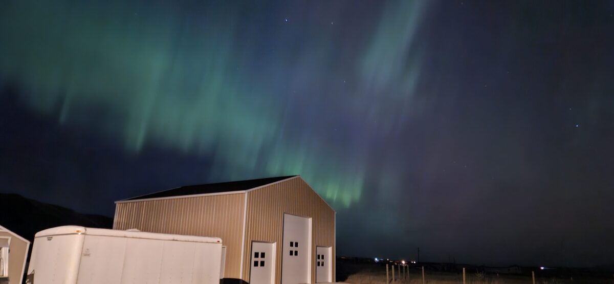 The northern lights are seen over the current Halcro Heating and Cooling headquarters.
