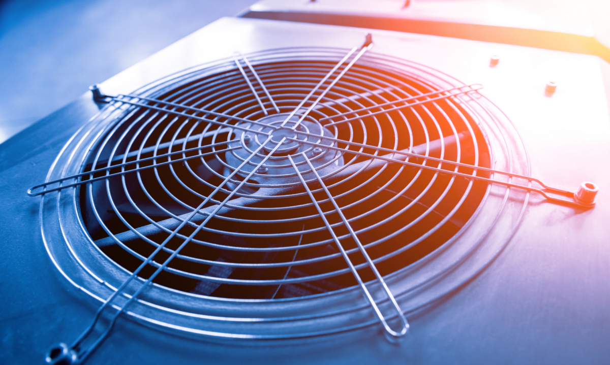 An outdoor air conditioning unit, which benefits from regular servicing checks.