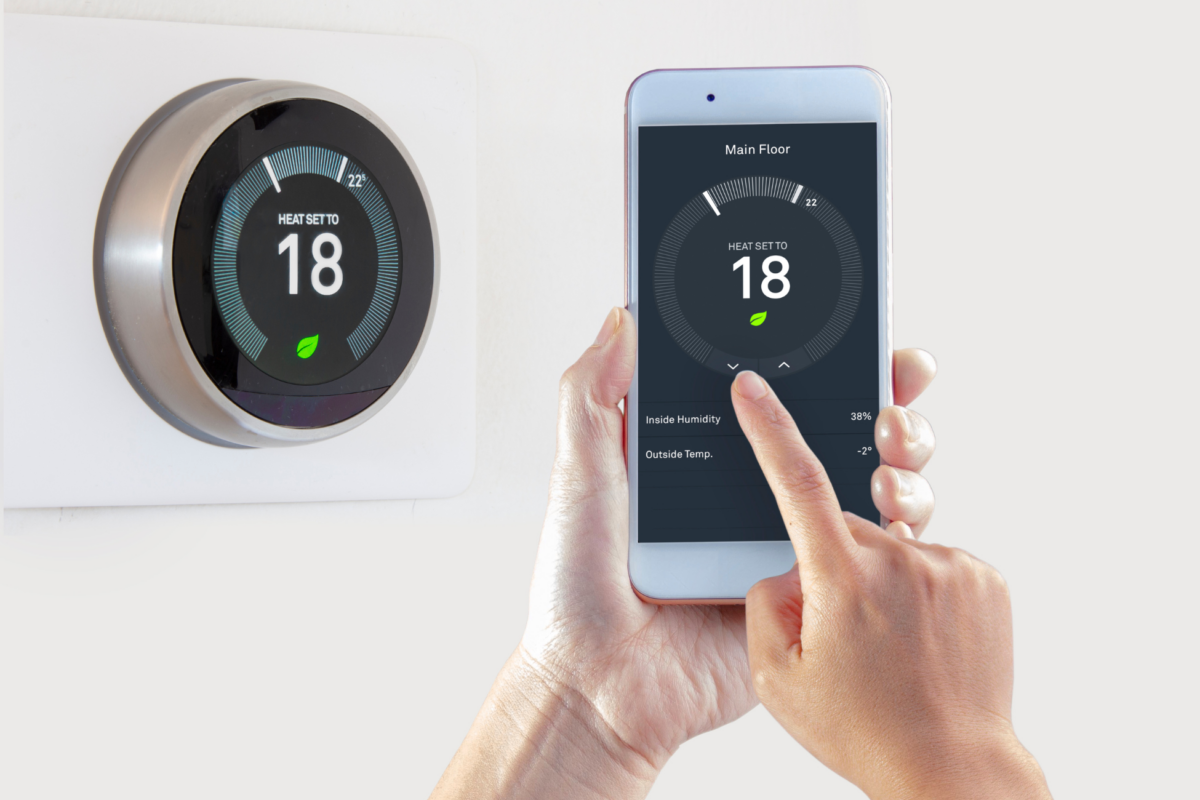 Smart thermostats can connect to your cellphone and give you remote control over your heating and cooling.